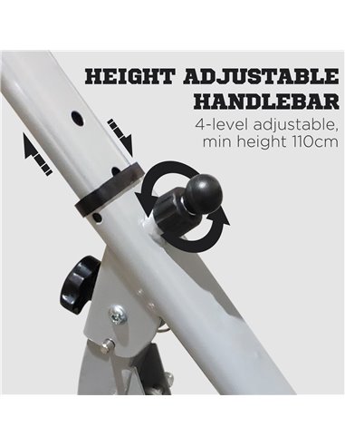 HOMCOM Stepper w/Handle Hand Grip Workout Fitness Machine For Fitness Aerobic Exercise Home Gym Grey A90-147GY
