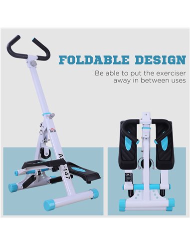 HOMCOM Stepper w/Handle Hand Grip Workout Fitness Machine For Fitness Aerobic Exercise Home Gym A90-147