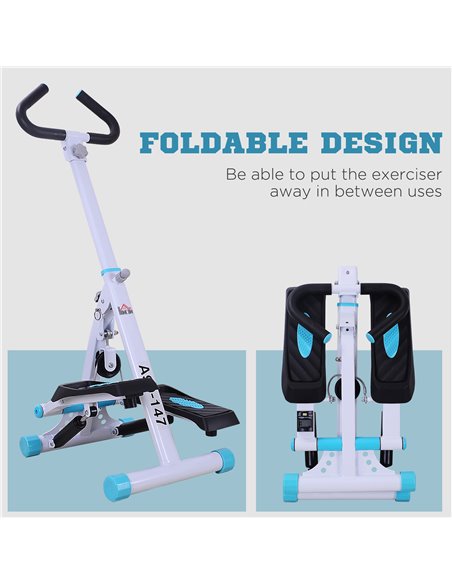 HOMCOM Stepper w/Handle Hand Grip Workout Fitness Machine For Fitness Aerobic Exercise Home Gym A90-147 - pic 71956 | FastDaddyshop