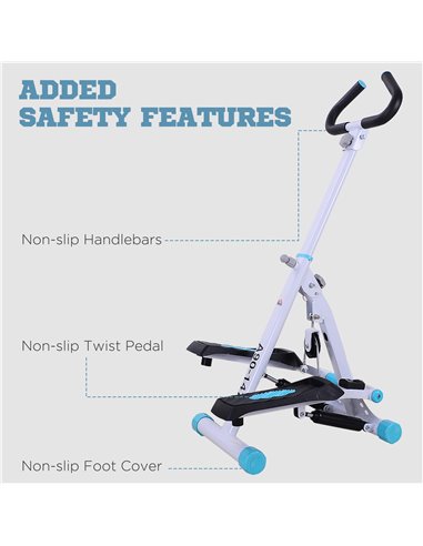 HOMCOM Stepper w/Handle Hand Grip Workout Fitness Machine For Fitness Aerobic Exercise Home Gym A90-147