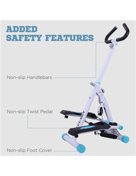 HOMCOM Stepper w/Handle Hand Grip Workout Fitness Machine For Fitness Aerobic Exercise Home Gym A90-147 - pic 71960 | FastDaddyshop
