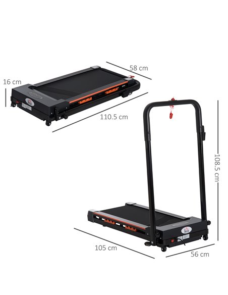 HOMCOM Electric Motorized Treadmill Walking Machine Foldable - 0.5hp | 1 to 6 km/h | Indoor Fitness Exercise Gym w / Remote Cont - pic 71964 | FastDaddyshop