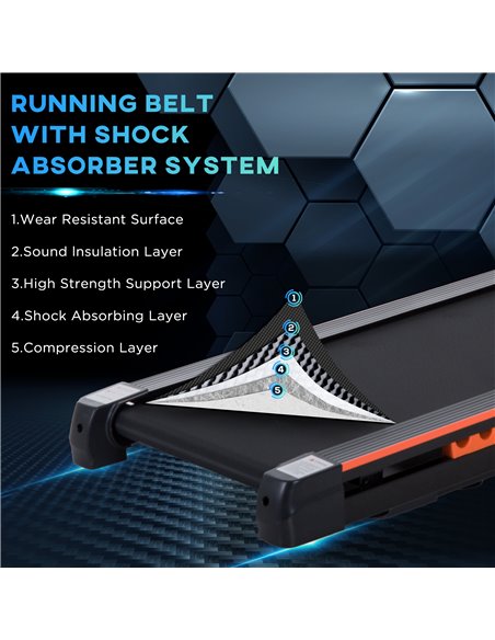 HOMCOM Electric Motorized Treadmill Walking Machine Foldable - 0.5hp | 1 to 6 km/h | Indoor Fitness Exercise Gym w / Remote Cont - pic 71965 | FastDaddyshop