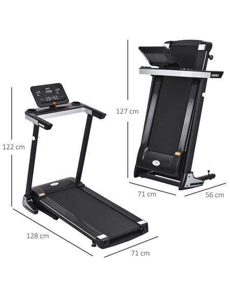 HOMCOM Folding Treadmill for Home Motorised Running Machine w/ LCD Display Black A90-211V70 - pic 71973 | FastDaddyshop