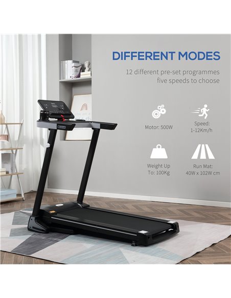 HOMCOM Folding Treadmill for Home Motorised Running Machine w/ LCD Display Black A90-211V70 - pic 71974 | FastDaddyshop