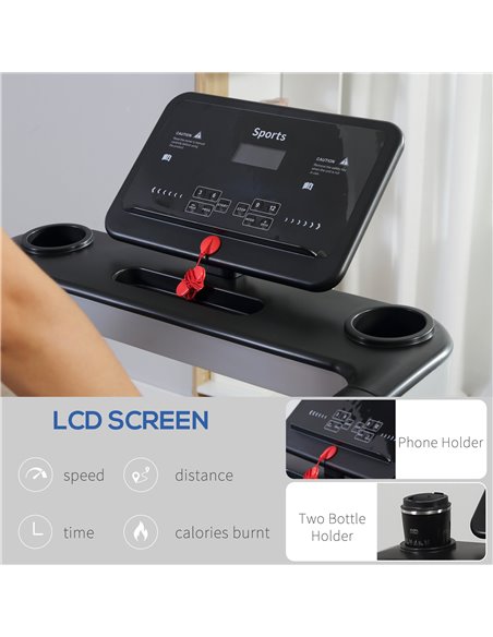 HOMCOM Folding Treadmill for Home Motorised Running Machine w/ LCD Display Black A90-211V70 - pic 71976 | FastDaddyshop