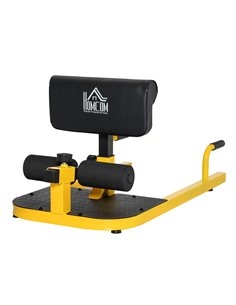 HOMCOM 3-in-1 Padded Push Up Sit Up Deep Sissy Squat Machine Home Gym Work Out Leg Fitness Equipment, Yellow A91-069YL