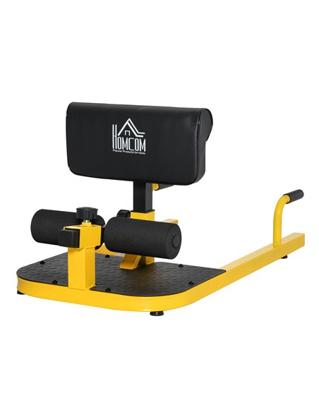 HOMCOM 3-in-1 Padded Push Up Sit Up Deep Sissy Squat Machine Home Gym Work Out Leg Fitness Equipment, Yellow A91-069YL - pic 71980 | FastDaddyshop