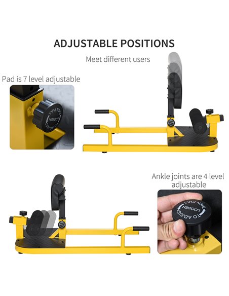 HOMCOM 3-in-1 Padded Push Up Sit Up Deep Sissy Squat Machine Home Gym Work Out Leg Fitness Equipment, Yellow A91-069YL - pic 71983 | FastDaddyshop