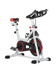 HOMCOM Upright Exercise Bike Indoor Training Cycling Machine, White A90-146V01