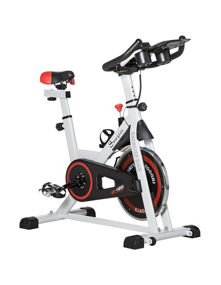 HOMCOM Upright Exercise Bike Indoor Training Cycling Machine, White A90-146V01 - pic 71989 | FastDaddyshop