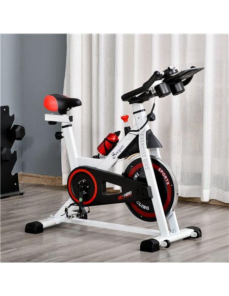 HOMCOM Upright Exercise Bike Indoor Training Cycling Machine Stationary Workout Bicycle with Adjustable Resistance Seat Handleba - pic 71990 | FastDaddyshop