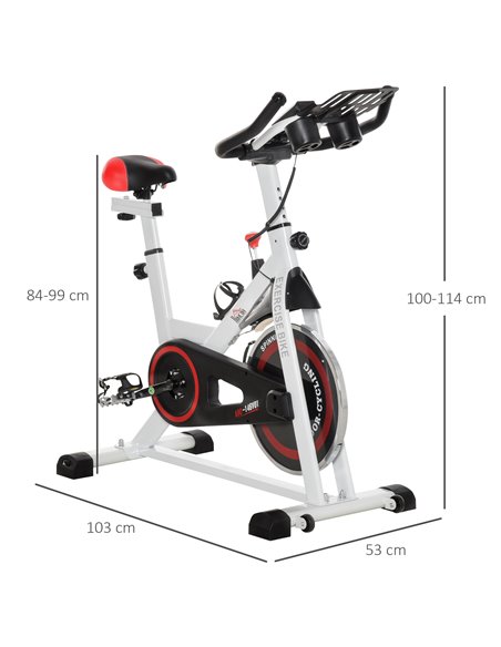 HOMCOM Upright Exercise Bike Indoor Training Cycling Machine Stationary Workout Bicycle with Adjustable Resistance Seat Handleba - pic 71991 | FastDaddyshop