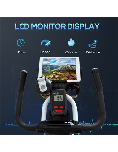 HOMCOM Upright Exercise Bike Indoor Training Cycling Machine Stationary Workout Bicycle with Adjustable Resistance Seat Handleba