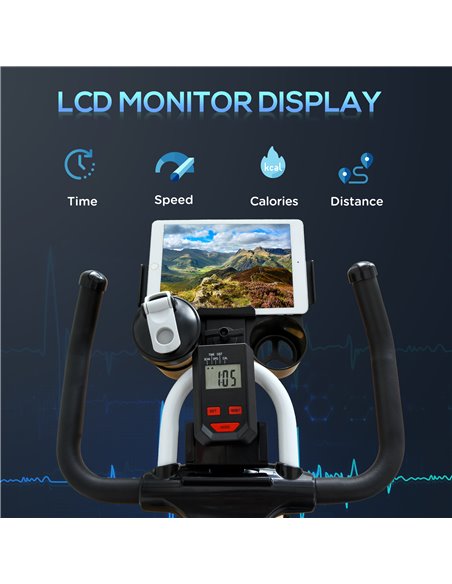 HOMCOM Upright Exercise Bike Indoor Training Cycling Machine Stationary Workout Bicycle with Adjustable Resistance Seat Handleba - pic 71993 | FastDaddyshop