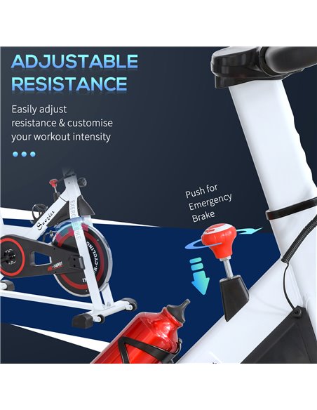 HOMCOM Upright Exercise Bike Indoor Training Cycling Machine Stationary Workout Bicycle with Adjustable Resistance Seat Handleba - pic 71994 | FastDaddyshop