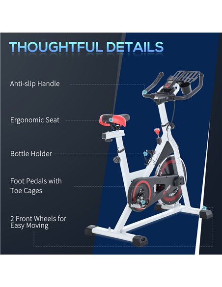 HOMCOM Upright Exercise Bike Indoor Training Cycling Machine Stationary Workout Bicycle with Adjustable Resistance Seat Handleba - pic 71995 | FastDaddyshop