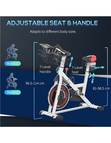 HOMCOM Upright Exercise Bike Indoor Training Cycling Machine Stationary Workout Bicycle with Adjustable Resistance Seat Handleba - pic 71996 | FastDaddyshop