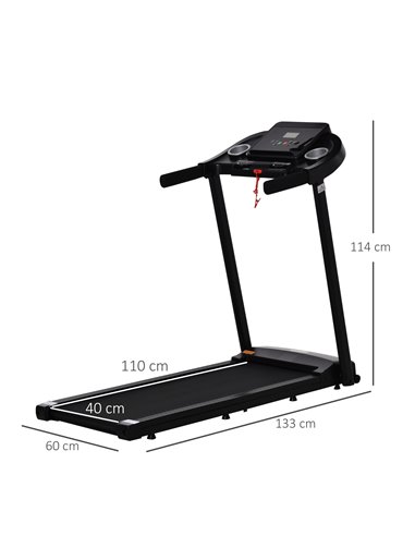 HOMCOM 1.5HP Treadmill, 12km/h Electric 1.5HP Motorised Running Machine, w/ 12 Programs, LED Display, for Home Gym Indoor Fitnes