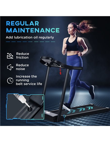 HOMCOM 1.5HP Treadmill, 12km/h Electric 1.5HP Motorised Running Machine, w/ 12 Programs, LED Display, for Home Gym Indoor Fitnes - pic 72020 | FastDaddyshop