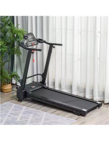 HOMCOM Treadmill Machine Electric Motorised Folding Running Machine MP3 & USB Player 5 Preset Programs w/ LCD Display, Drink Hol