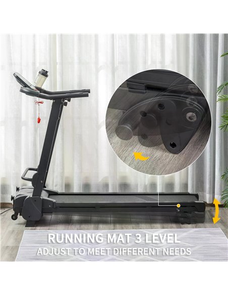 HOMCOM Treadmill Machine Electric Motorised Folding Running Machine MP3 & USB Player 5 Preset Programs w/ LCD Display, Drink Hol - pic 72041 | FastDaddyshop