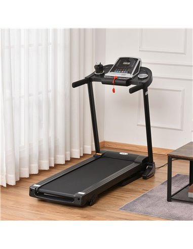 HOMCOM Folding Treadmill Machine Electric Motorised Running Machine 12 Preset Programs w/ LED Display, Drink Holder & Phone Hold