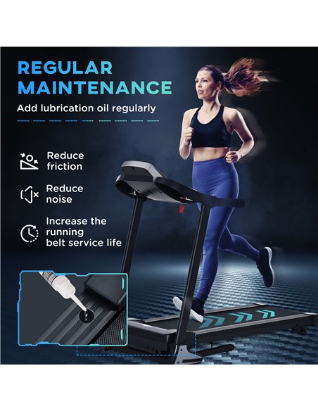 HOMCOM Folding Treadmill Machine Electric Motorised Running Machine 12 Preset Programs w/ LED Display, Drink Holder & Phone Hold - pic 72050 | FastDaddyshop