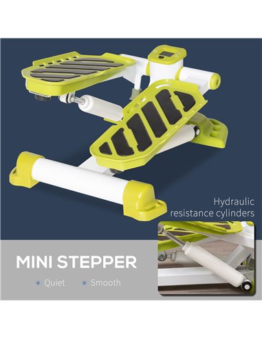 HOMCOM Portable Mini Stepper Exercise Legs Arms Thigh Toner Workout Toning Machine Fitness Stair Steps, White A90-262YL