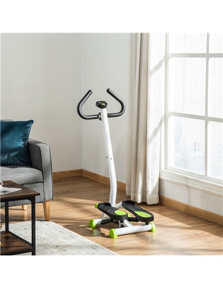HOMCOM Adjustable Stepper Aerobic Ab Exercise Fitness Workout Machine with LCD Screen & Handlebars, White A90-263WT - pic 72061 | FastDaddyshop