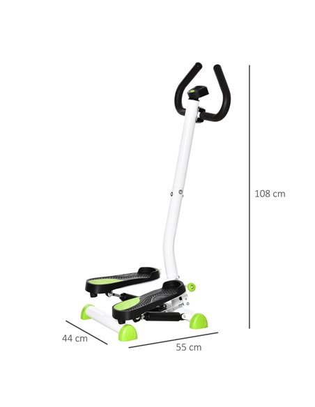 HOMCOM Adjustable Stepper Aerobic Ab Exercise Fitness Workout Machine with LCD Screen & Handlebars, White A90-263WT - pic 72063 | FastDaddyshop