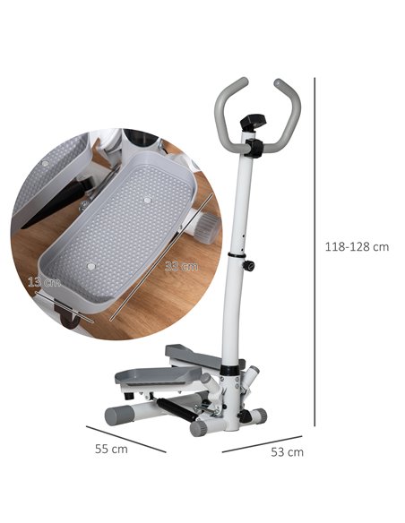 HOMCOM Adjustable Twist Stepper Aerobic Ab Exercise Fitness Workout Machine w/ LCD Screen, Height Adjust Handlebars for Home Gym - pic 72072 | FastDaddyshop
