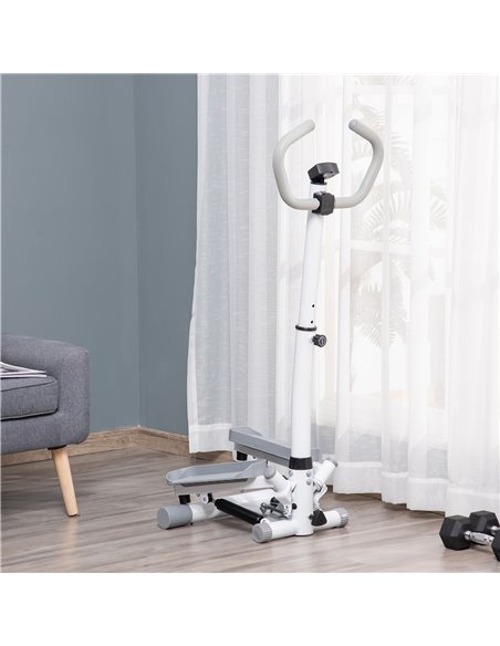 HOMCOM Adjustable Twist Stepper Aerobic Ab Exercise Fitness Workout Machine w/ LCD Screen, Height Adjust Handlebars for Home Gym - pic 72078 | FastDaddyshop