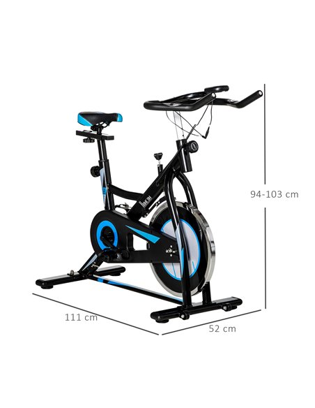 HOMCOM Stationary Exercise Bike, 8kg Flywheel Indoor Cycling Workout Fitness Bike, Adjustable Resistance Cardio Exercise Machine - pic 72090 | FastDaddyshop