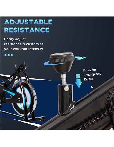 HOMCOM Stationary Exercise Bike, 8kg Flywheel Indoor Cycling Workout Fitness Bike, Adjustable Resistance Cardio Exercise Machine