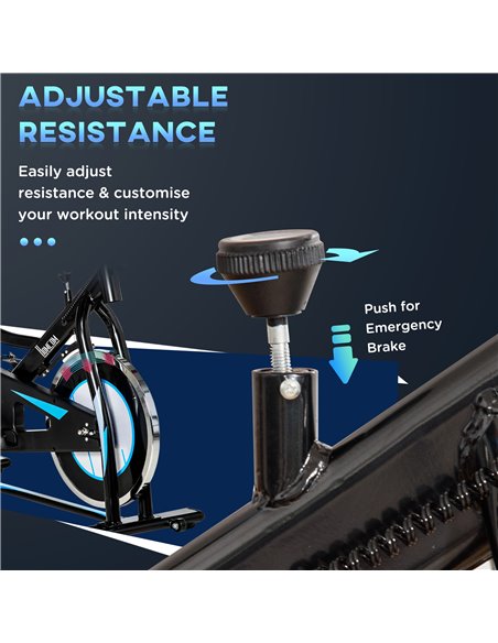 HOMCOM Stationary Exercise Bike, 8kg Flywheel Indoor Cycling Workout Fitness Bike, Adjustable Resistance Cardio Exercise Machine - pic 72093 | FastDaddyshop