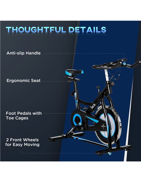 HOMCOM Stationary Exercise Bike, 8kg Flywheel Indoor Cycling Workout Fitness Bike, Adjustable Resistance Cardio Exercise Machine - pic 72095 | FastDaddyshop