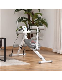 HOMCOM 2-IN-1 Core and Abdominal Trainer, White-Black A91-224WT 2