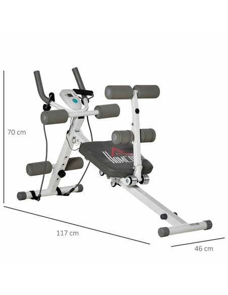 HOMCOM 2-IN-1 Core&Abdominal Trainers, Ab Trainer and Sit Up Bench, Core Muscle Trainer w/ Foam Roller, Adjustable Fitness Crunc - pic 72099 | FastDaddyshop