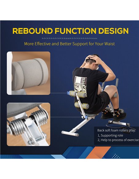 HOMCOM 2-IN-1 Core&Abdominal Trainers, Ab Trainer and Sit Up Bench, Core Muscle Trainer w/ Foam Roller, Adjustable Fitness Crunc - pic 72101 | FastDaddyshop