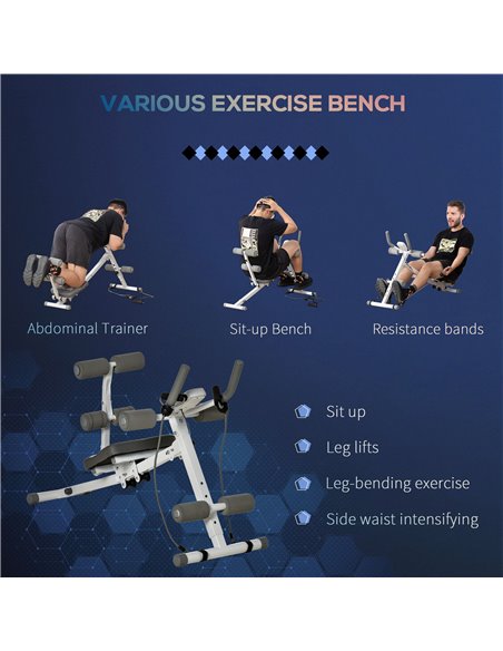 HOMCOM 2-IN-1 Core&Abdominal Trainers, Ab Trainer and Sit Up Bench, Core Muscle Trainer w/ Foam Roller, Adjustable Fitness Crunc - pic 72102 | FastDaddyshop