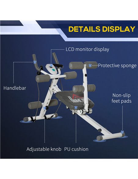 HOMCOM 2-IN-1 Core&Abdominal Trainers, Ab Trainer and Sit Up Bench, Core Muscle Trainer w/ Foam Roller, Adjustable Fitness Crunc - pic 72103 | FastDaddyshop