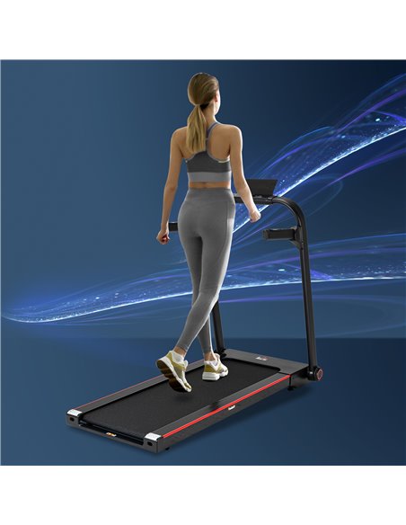 HOMCOM 750W Folding Treadmill, 1-14km/h Electric Running Machine w/ Wheels, Safety Button, LED Monitor for Jogging Fitness Exerc - pic 72116 | FastDaddyshop