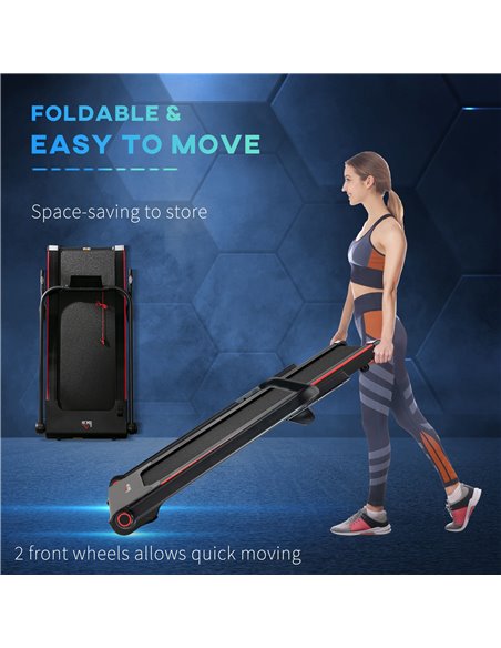 HOMCOM 750W Folding Treadmill, 1-14km/h Electric Running Machine w/ Wheels, Safety Button, LED Monitor for Jogging Fitness Exerc - pic 72118 | FastDaddyshop