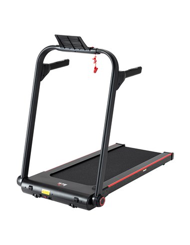 HOMCOM 750W Folding Treadmill, 1-14km/h Electric Running Machine w/ Wheels, Safety Button, LED Monitor for Jogging Fitness Exerc