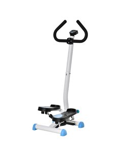 HOMCOM Adjustable Stepper Aerobic Ab Exercise Fitness Workout Machine with LCD Screen & Handlebars, Blue A90-263BU