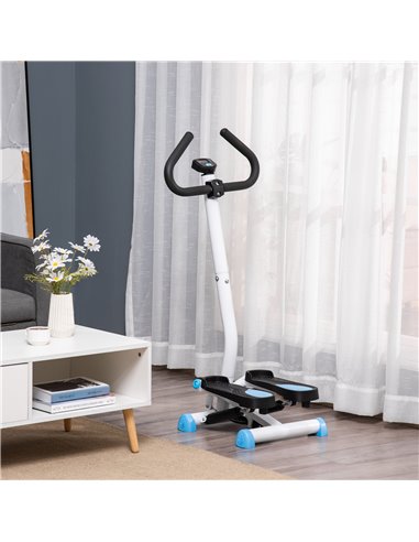 HOMCOM Adjustable Stepper Aerobic Ab Exercise Fitness Workout Machine with LCD Screen & Handlebars, Blue A90-263BU