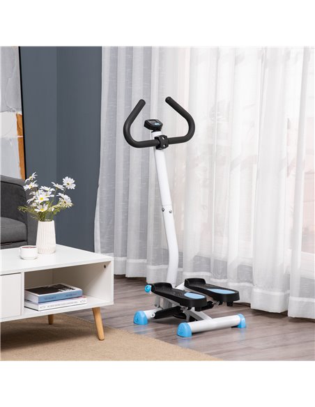 HOMCOM Adjustable Stepper Aerobic Ab Exercise Fitness Workout Machine with LCD Screen & Handlebars, Blue A90-263BU - pic 72161 | FastDaddyshop