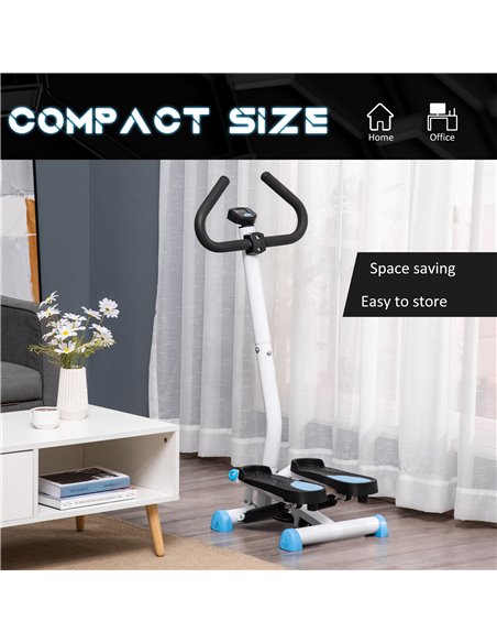 HOMCOM Adjustable Stepper Aerobic Ab Exercise Fitness Workout Machine with LCD Screen & Handlebars, Blue A90-263BU - pic 72165 | FastDaddyshop