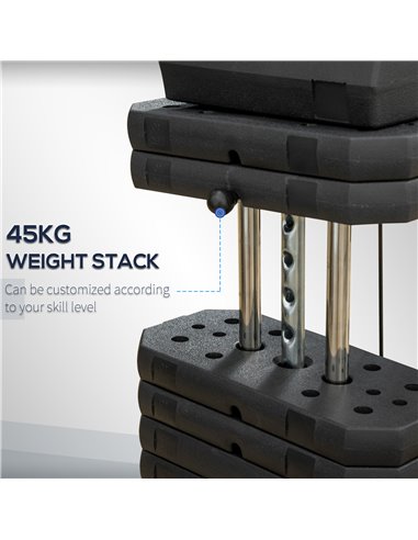 HOMCOM Multifunction Home Gym Machine, with 45kg Weight Stacks, for Strength Training A91-176